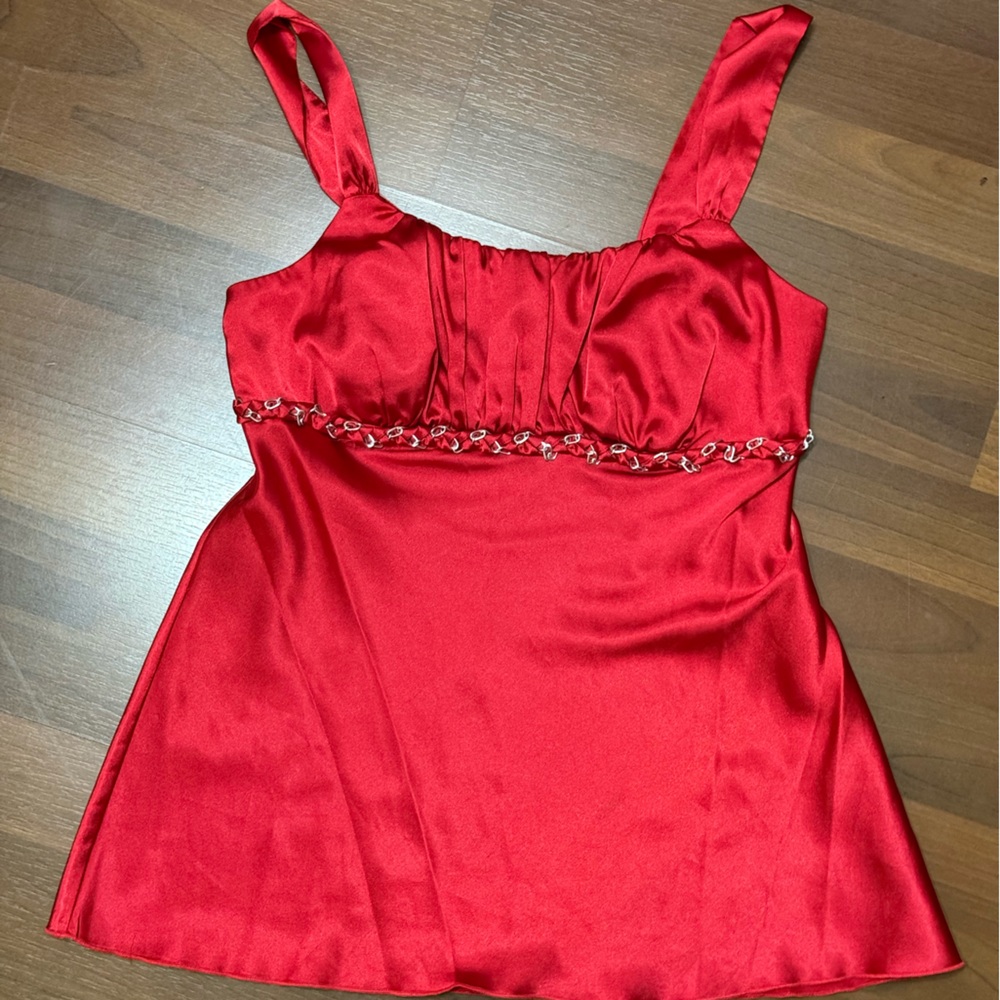 Byer California Red Satin Top
